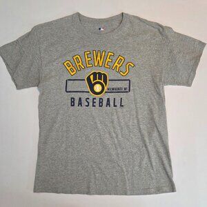 MLB  Milwaukee Brewers Graphic T-Shirt, Mens LG, Heather Gray
